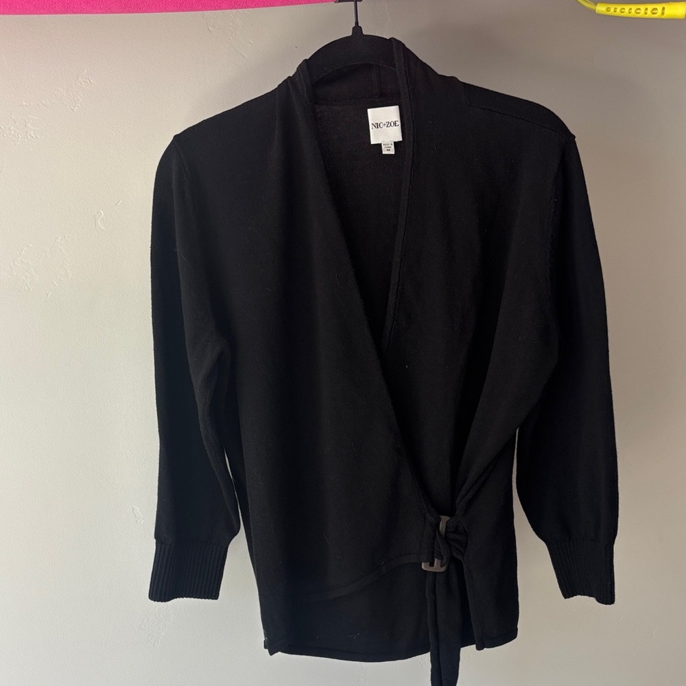 NIC+ZOE Charcoal Knit Cardigan